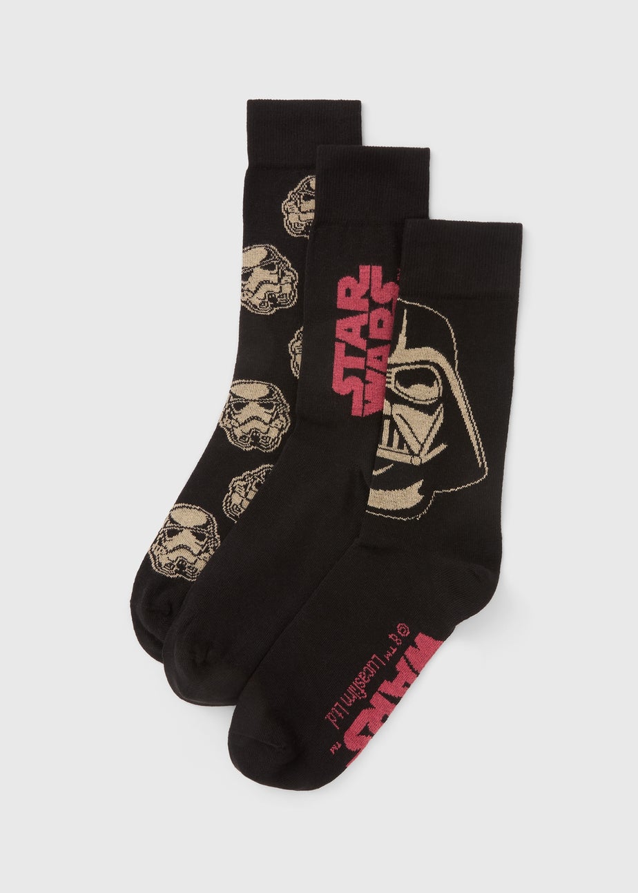Star Wars 3 Pack Black Darth Vader Socks