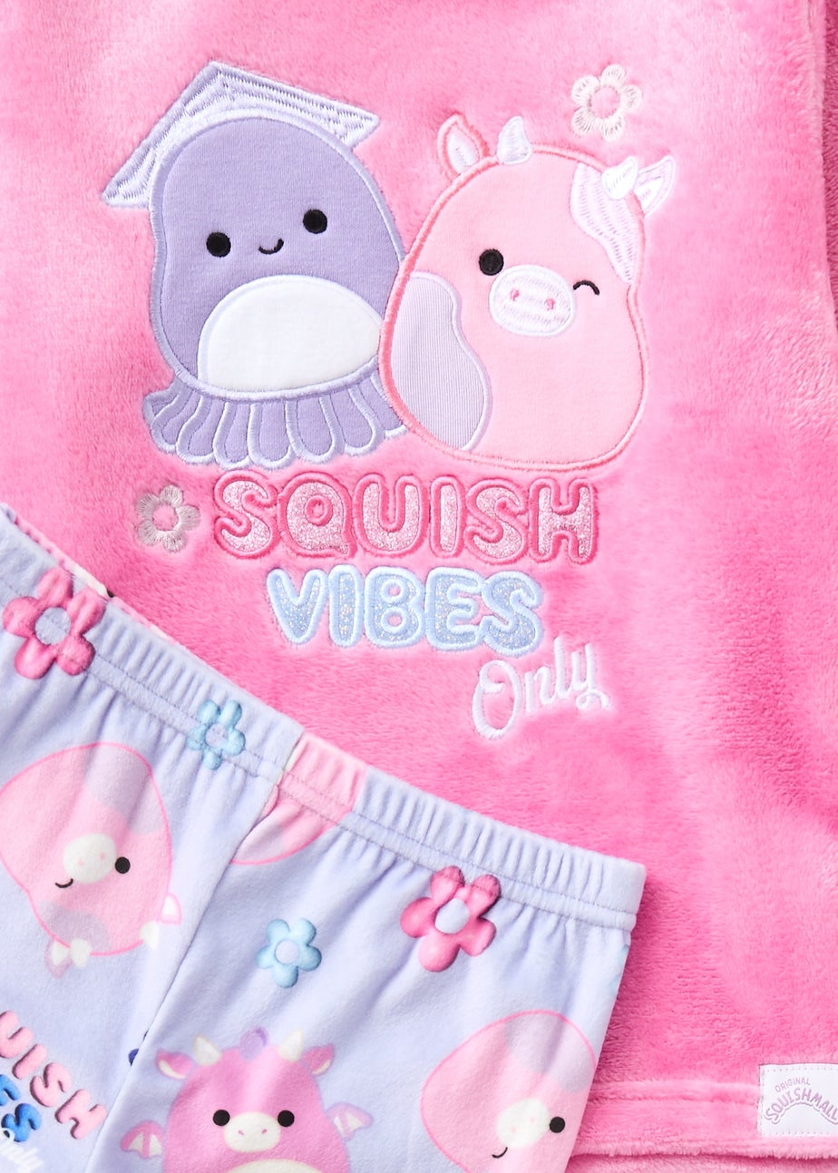 Squshmallows Girls Pink Fleece Pyjama Set (5-13yrs)
