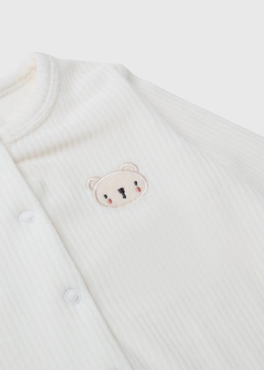 Baby White Ribbed Romper (Newborn-23mths)