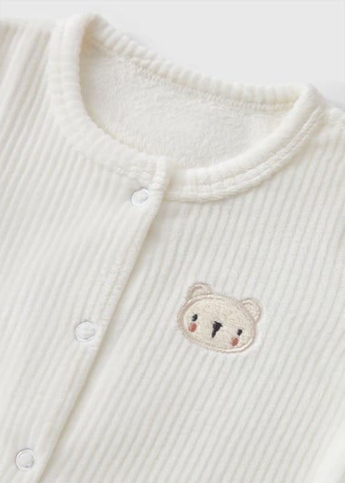 Baby White Ribbed Romper (Newborn-23mths)