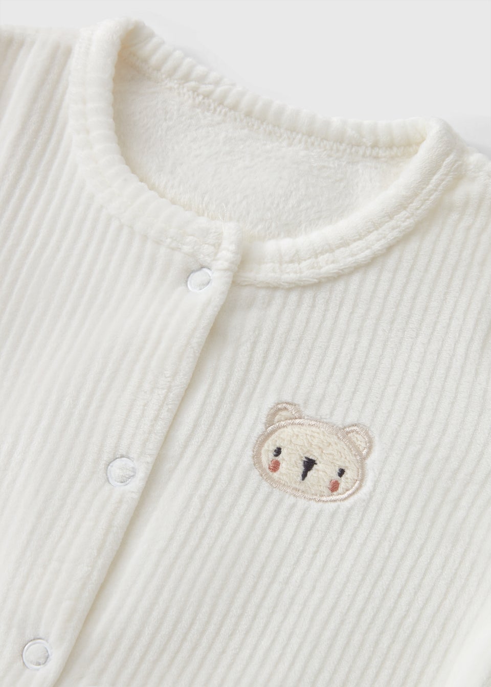 Baby White Ribbed Romper (Newborn-23mths)