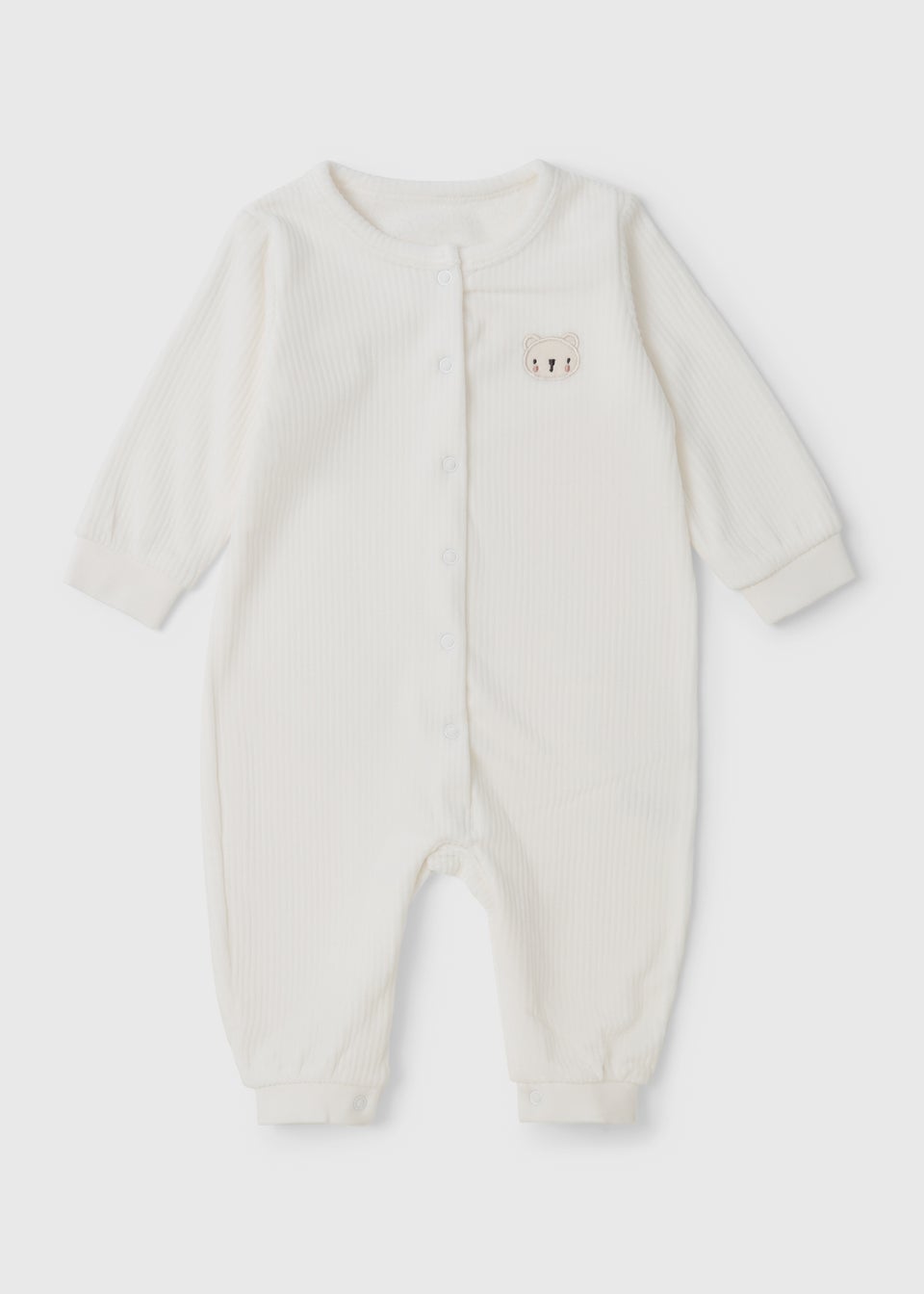 Baby White Ribbed Romper (Newborn-23mths)