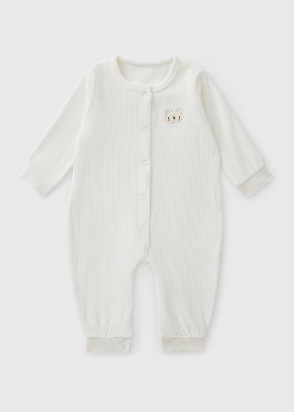 Baby White Ribbed Romper (Newborn-23mths)