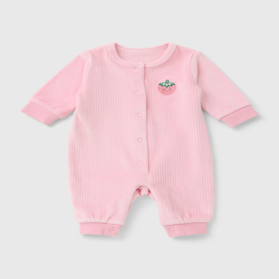 Baby Pink Ribbed Romper (Newborn-23mths)