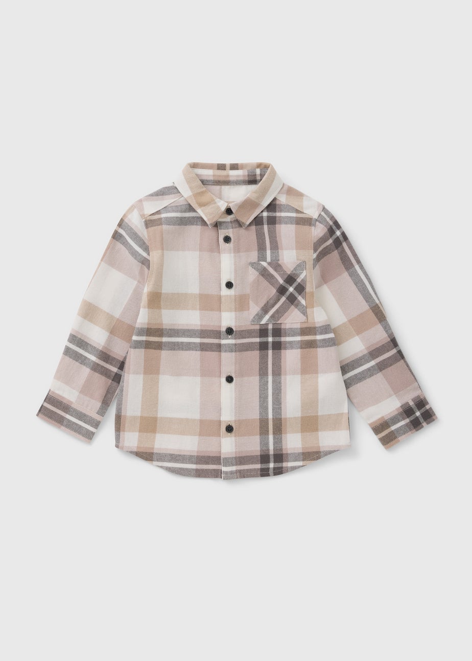 Boys Cream Winter Check Shirt (1-7yrs)