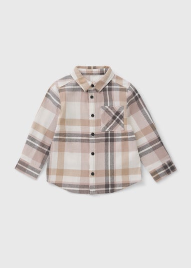 Boys Cream Winter Check Shirt (1-7yrs)