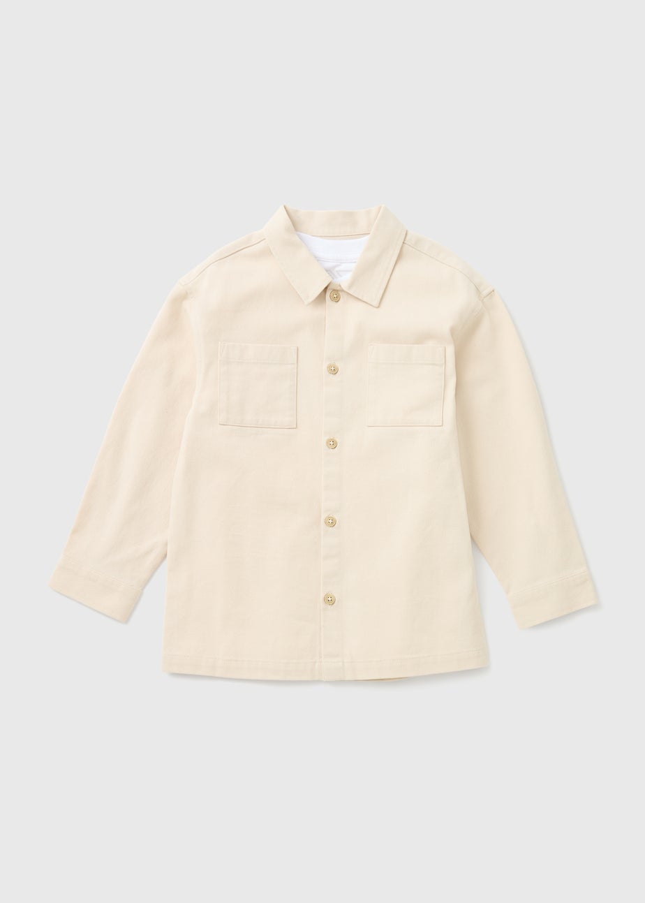Boys Cream Smart T-Shirt & Shacket (1-7yrs)