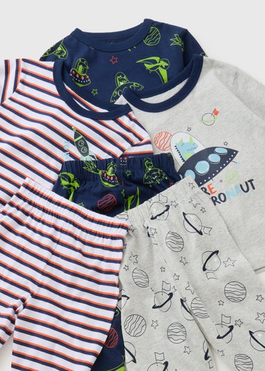 3 Pack Boys Multicolour Dino Space Pyjama (1-7yrs)