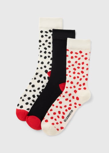 Glenmuir 3 Pack Black Spot Socks Gift Set