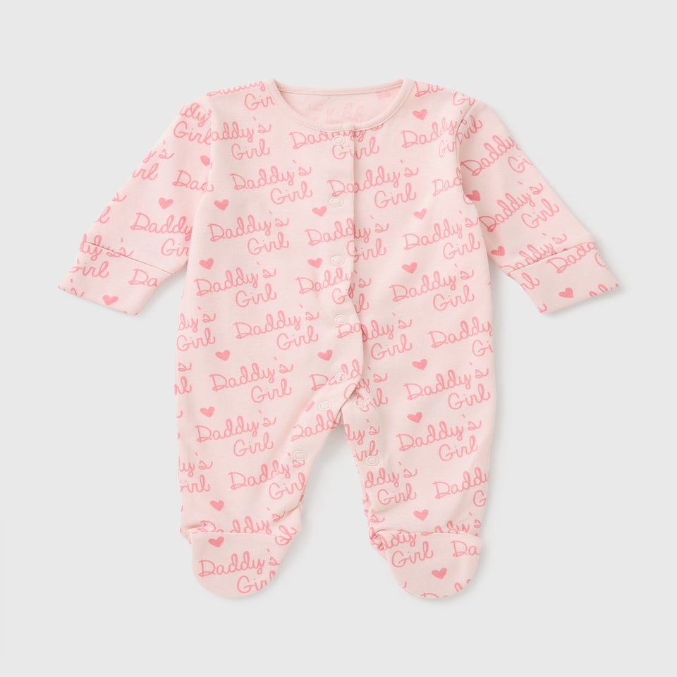 Baby Pink Daddys Girl Sleepsuit (Newborn-18mths)