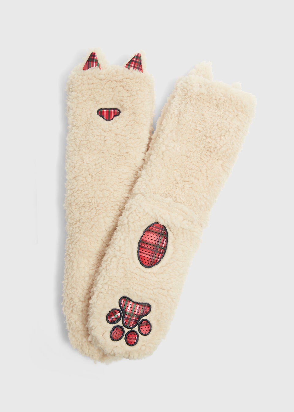 Beige Cat Slipper Socks