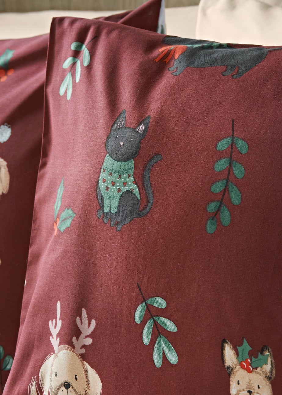 Red Christmas Dog Duvet Set