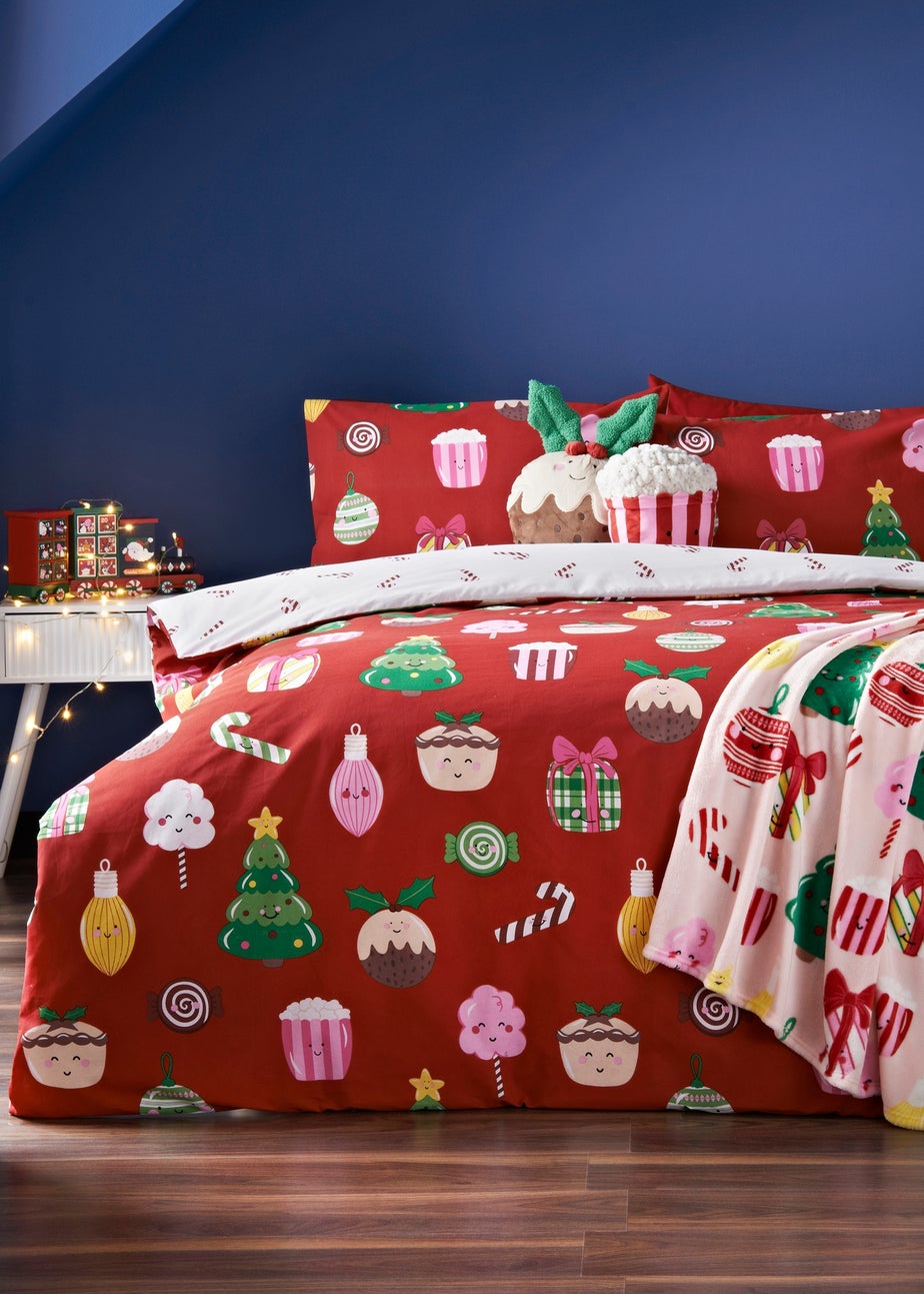 Red Christmas Sweet Treats Duvet Set