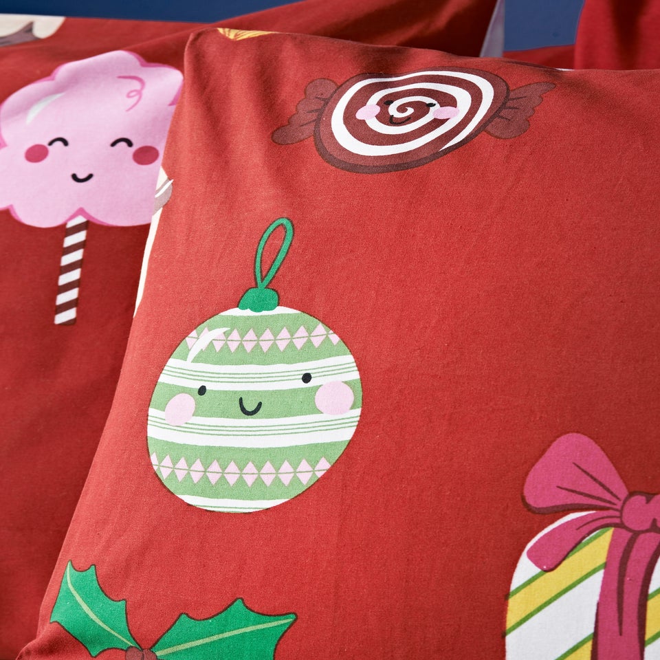 Red Christmas Sweet Treats Duvet Set