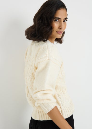 Cream Pearl Cable Jumper