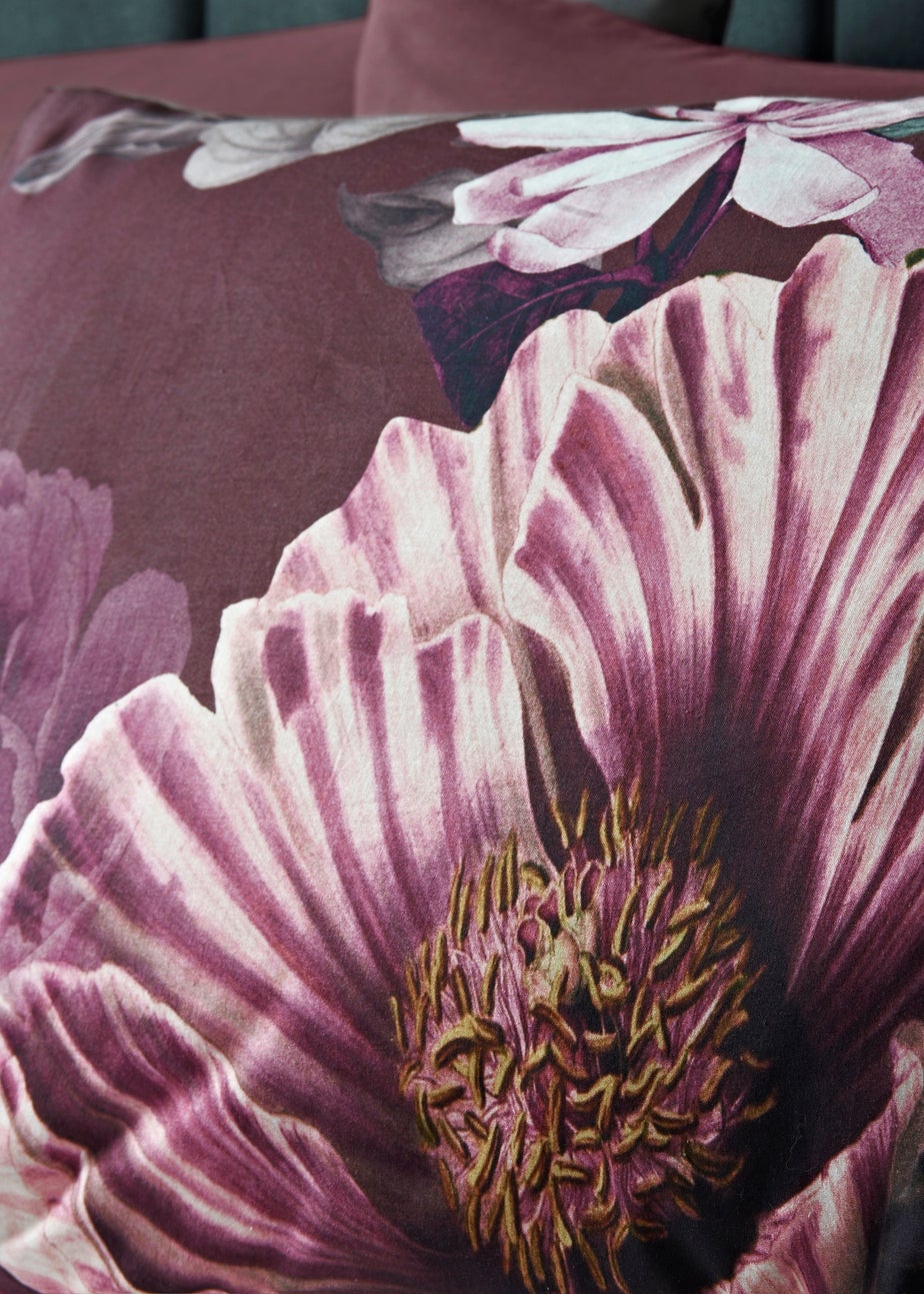 Purple Large Floral Duvet Set