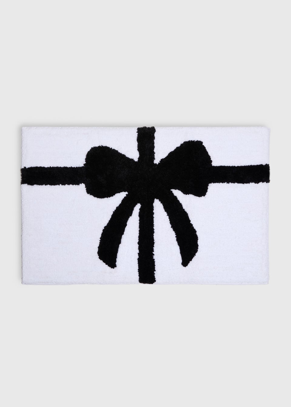 Black & White Bow Bath Mat