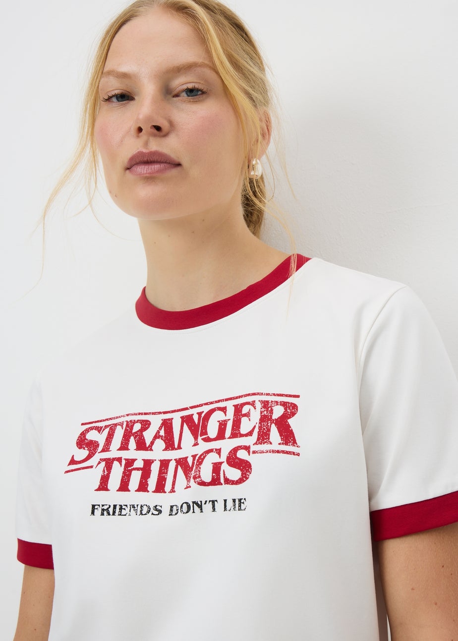 Stranger Things White Slogan T Shirt