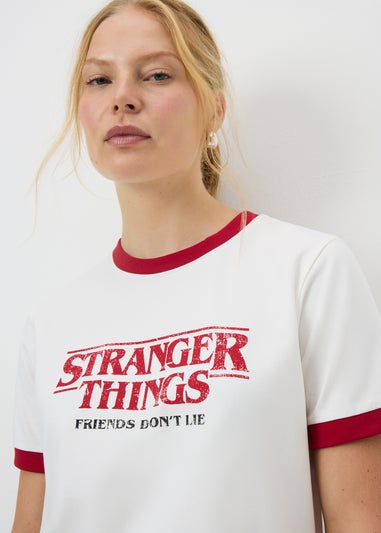Stranger Things White Slogan T Shirt