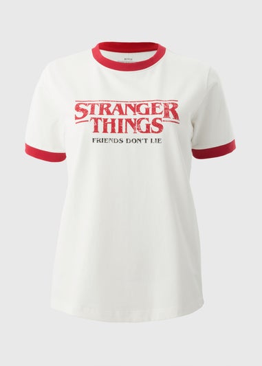 Stranger Things White Slogan T Shirt