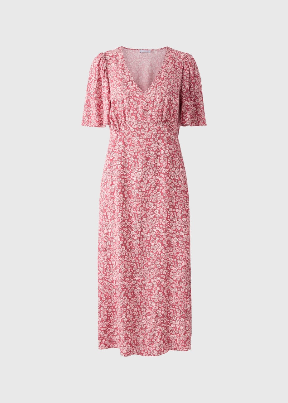 Raspberry Daisy Midi Dress