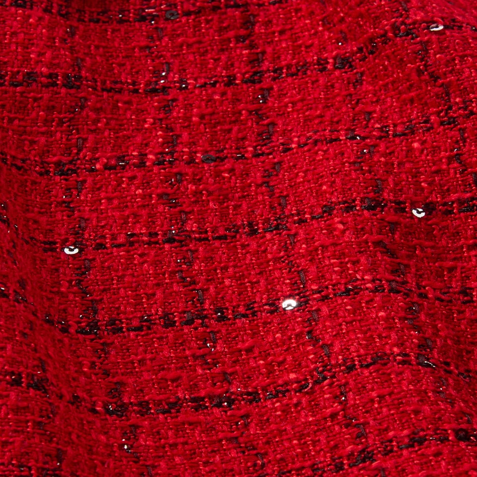 Girls Red Boucle Skirt and Tights Set (1-7 Years)