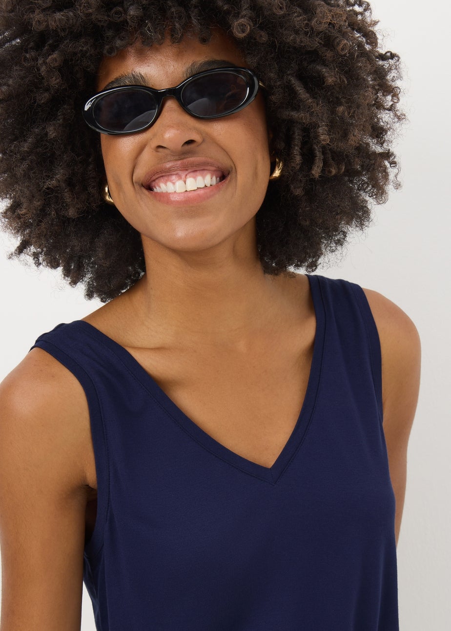 Navy V-Neck Plain Vest