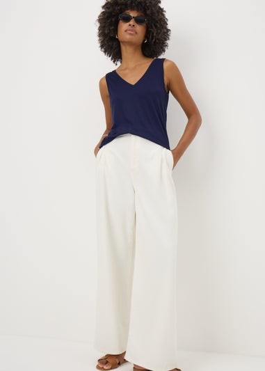 Navy V-Neck Plain Vest