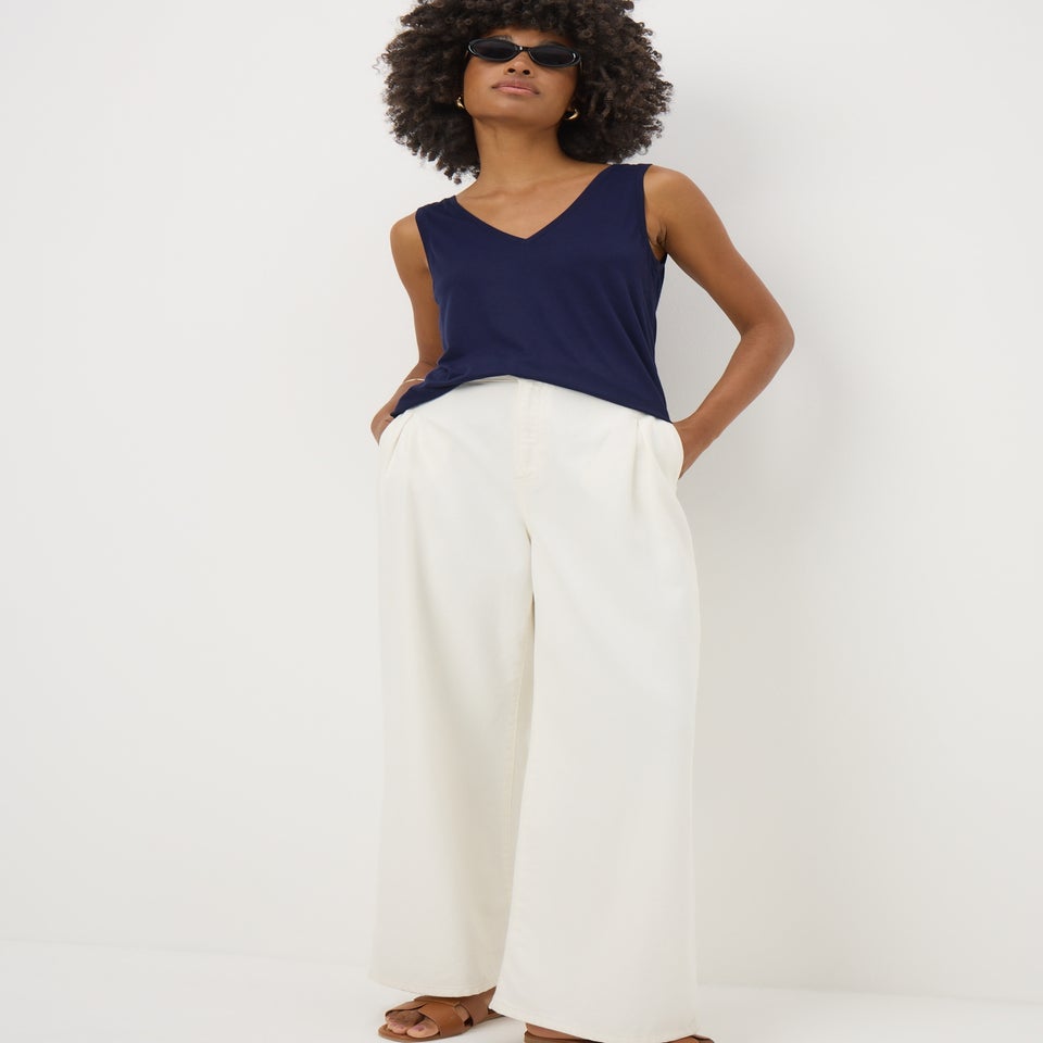 Navy V-Neck Plain Vest