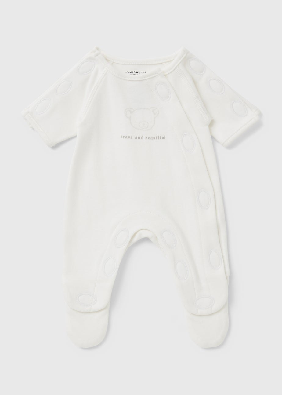 Prem Baby White Bear Sleepsuit (3-4lb)