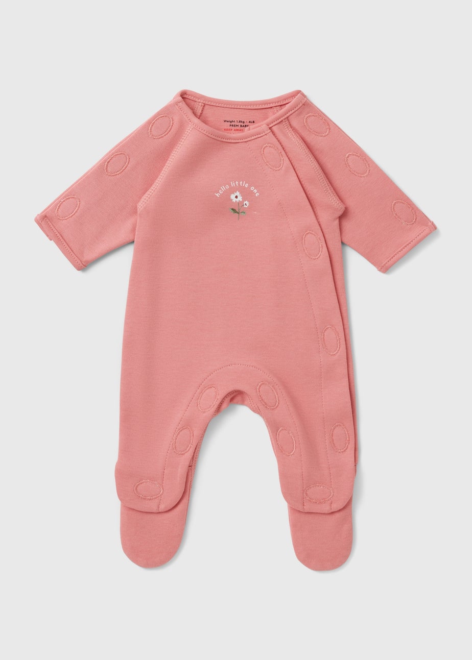 Prem Baby Pink Flower Sleepsuit (3-4lb)