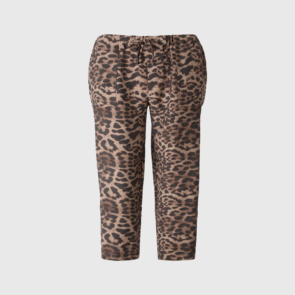 Brown Animal Print Utility Jogging Bottoms