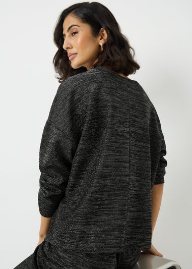 Black Sparkle Co Ord Top