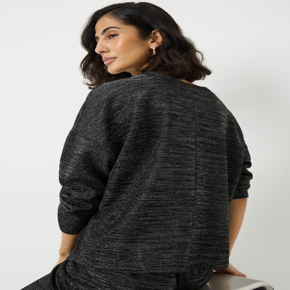 Black Sparkle Co Ord Top