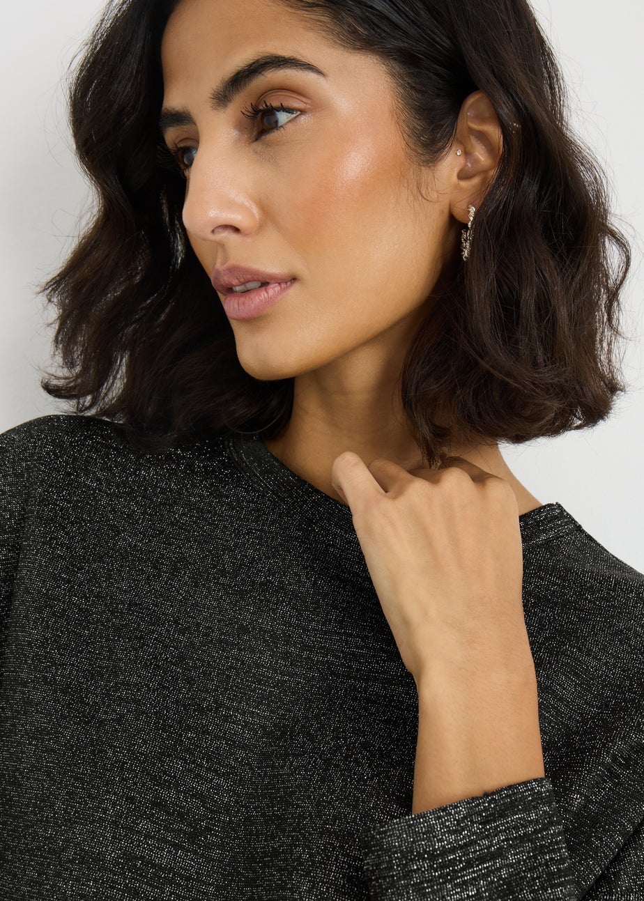 Black Sparkle Co Ord Top