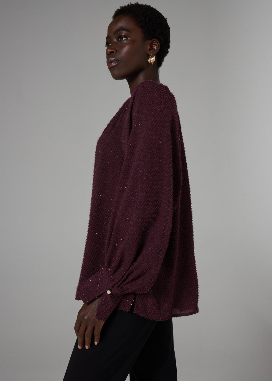 Et Vous Burgundy Lurex Blouse