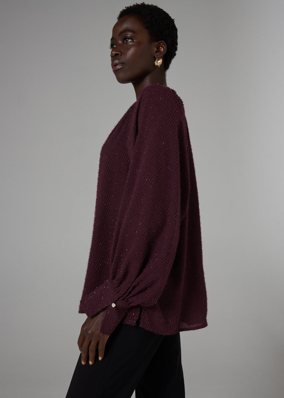 Et Vous Burgundy Lurex Blouse