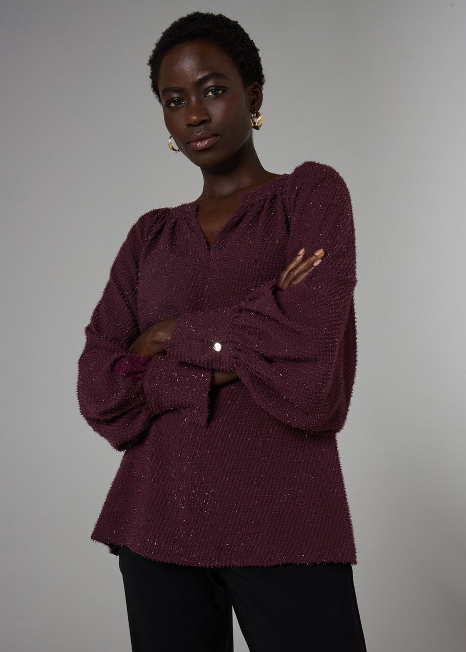 Et Vous Burgundy Lurex Blouse