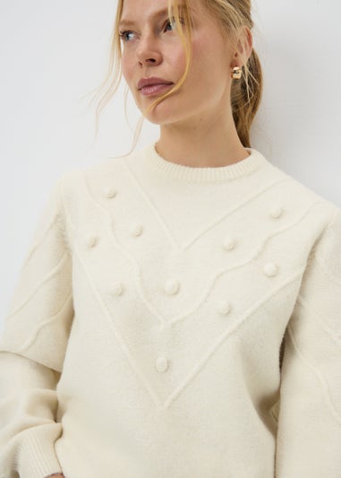 Cream Bobble Stitch Jumper