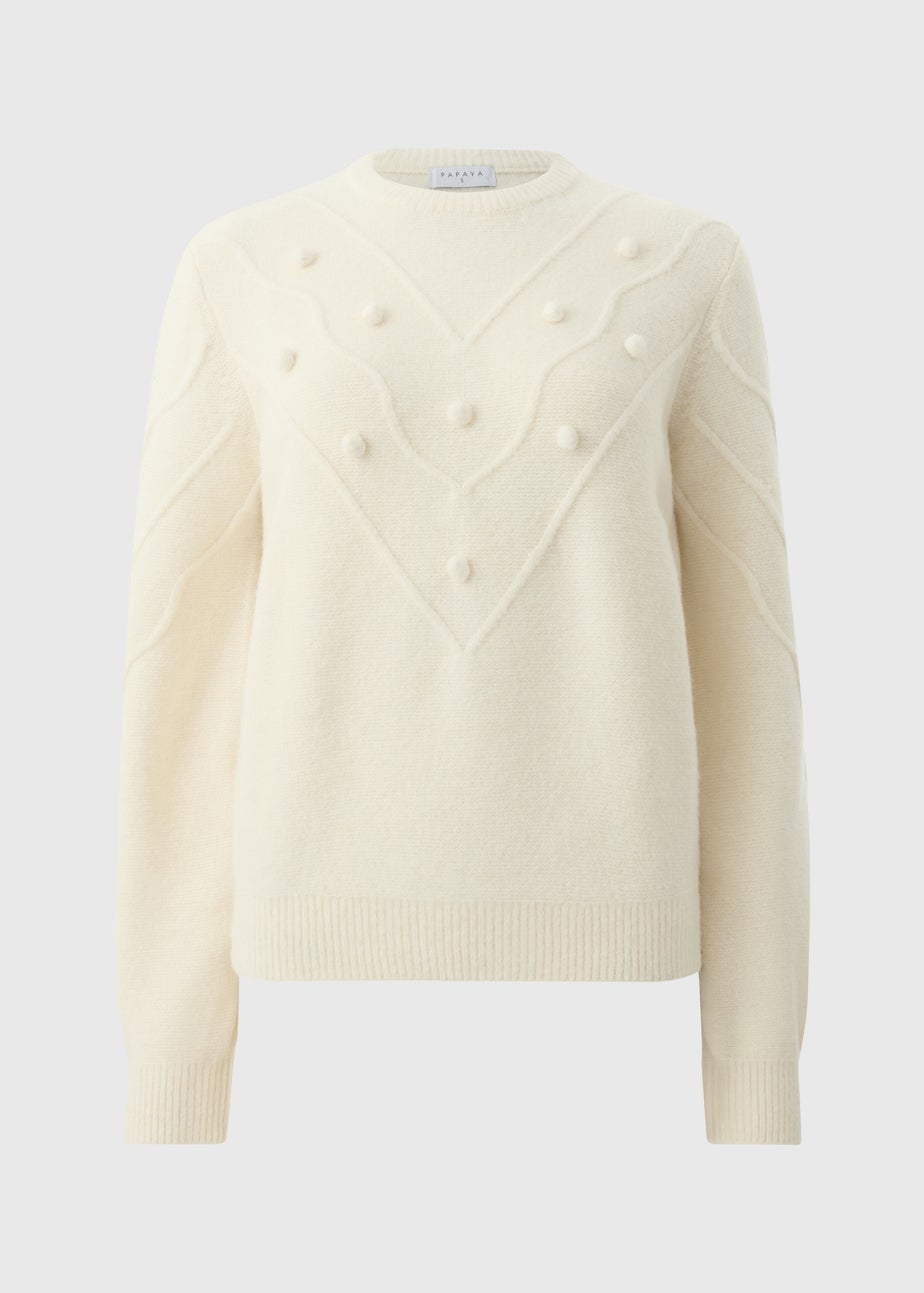 Cream Bobble Stitch Jumper