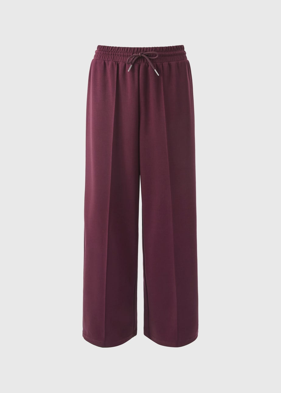 Burgundy Wide Leg Trousers