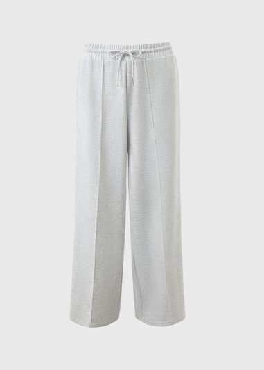 Grey Marl Sandwash Wide Leg Jogging Bottoms