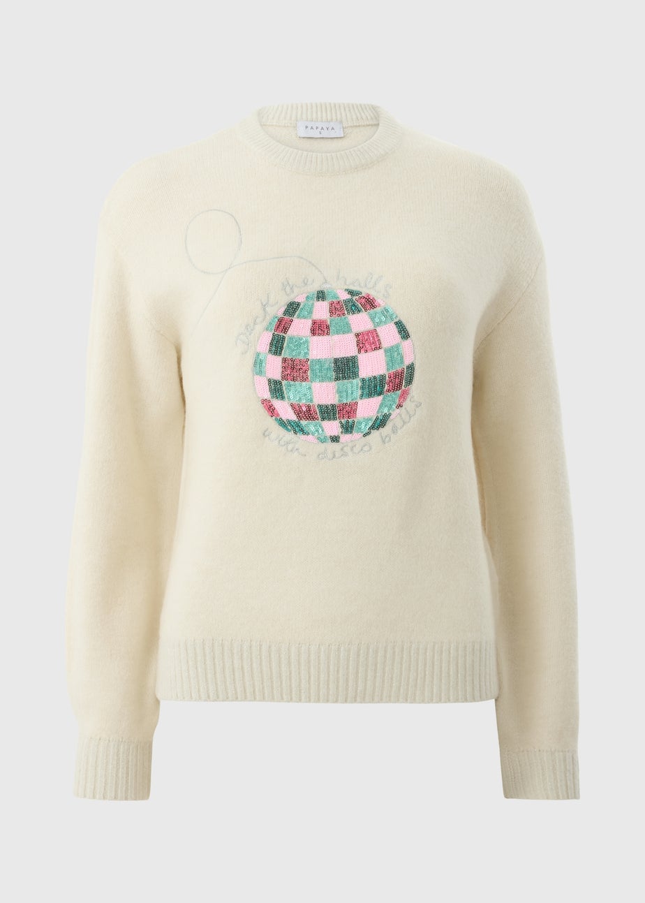 Cream Disco Ball Jumper