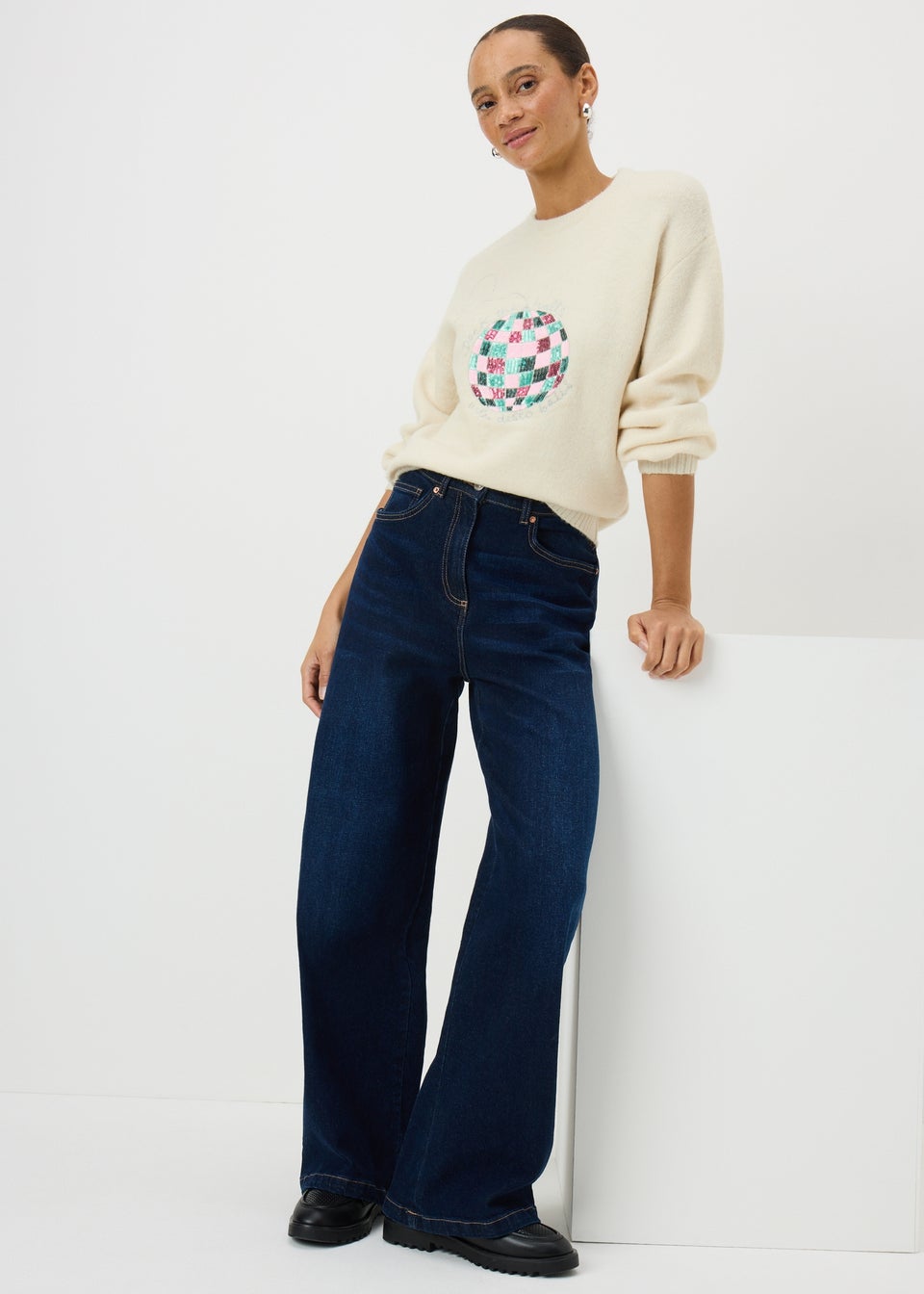Cream Disco Ball Jumper