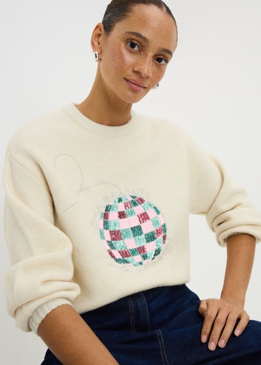 Cream Disco Ball Jumper