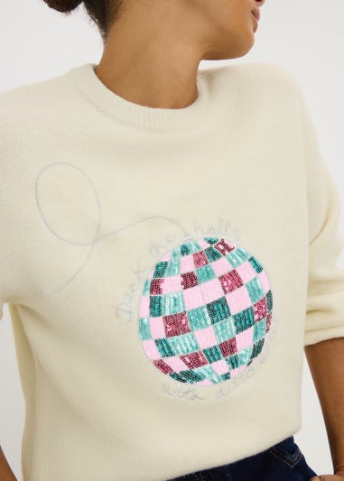Cream Disco Ball Jumper