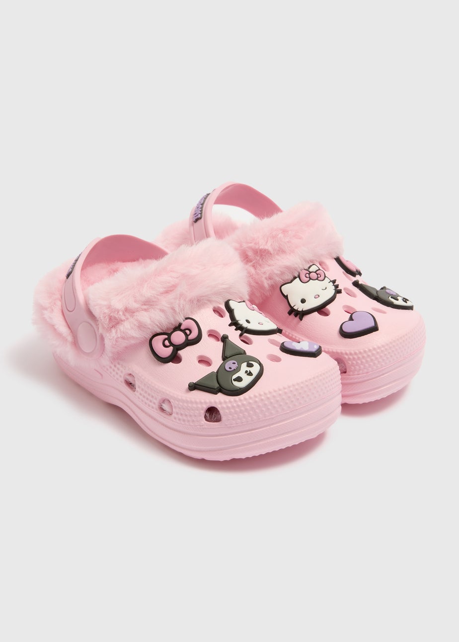 Hello Kitty Girls Pink Warm Lined Clogs (Younger 6/7-1/2)