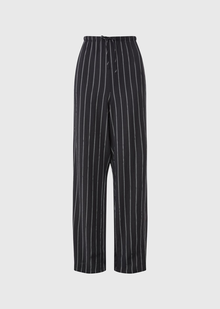 Women’s Black Striped Wide Leg Trousers