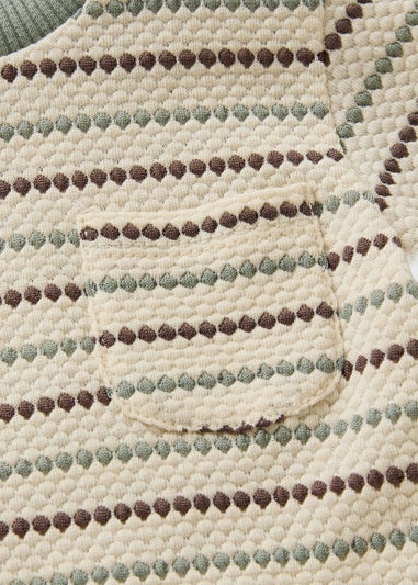 Baby Cream Stripe Textured Top & Short Set (Newborn-23mths)