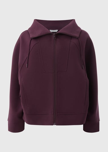 Souluxe Burgundy Zip Funnel Neck Sweatshirt